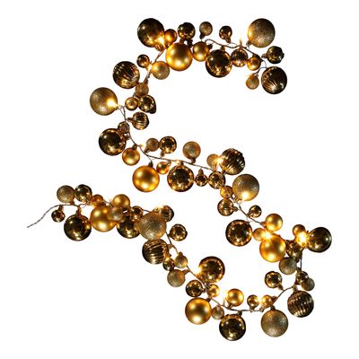 Retro Bauble 2m Garland - Gold