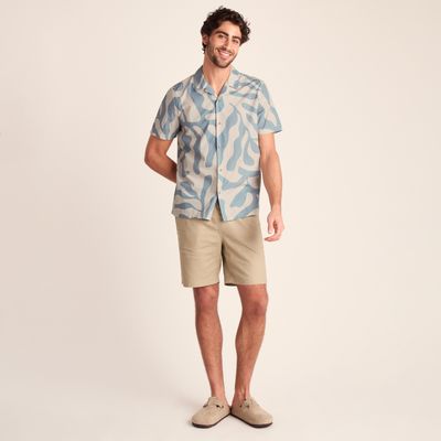 Strichen Mens Short Sleeve Shirt - Summer Sky