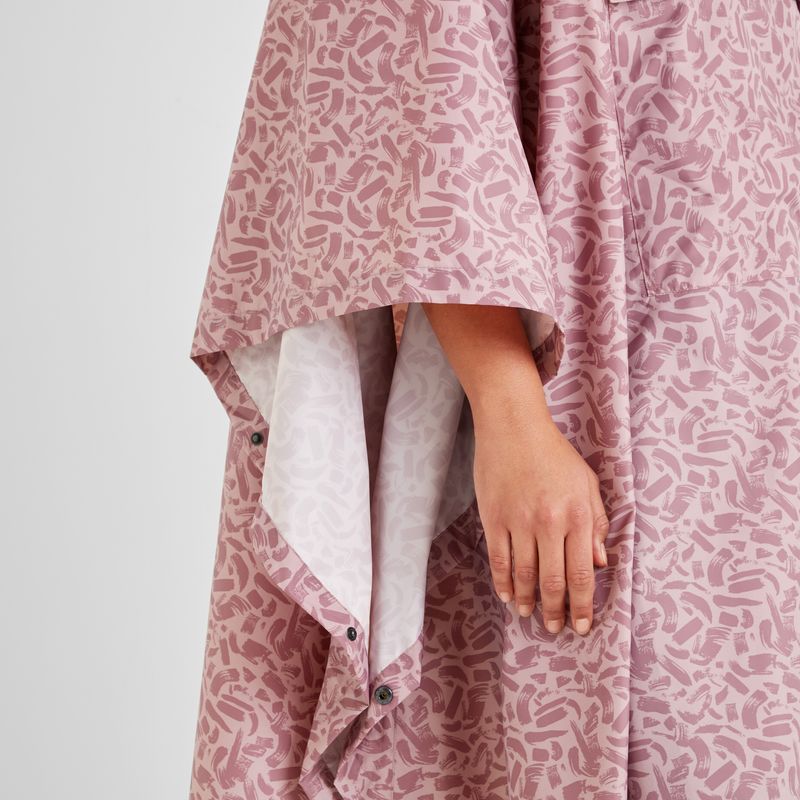 Drench Unisex Poncho - Dusky Rose Brushstroke Print