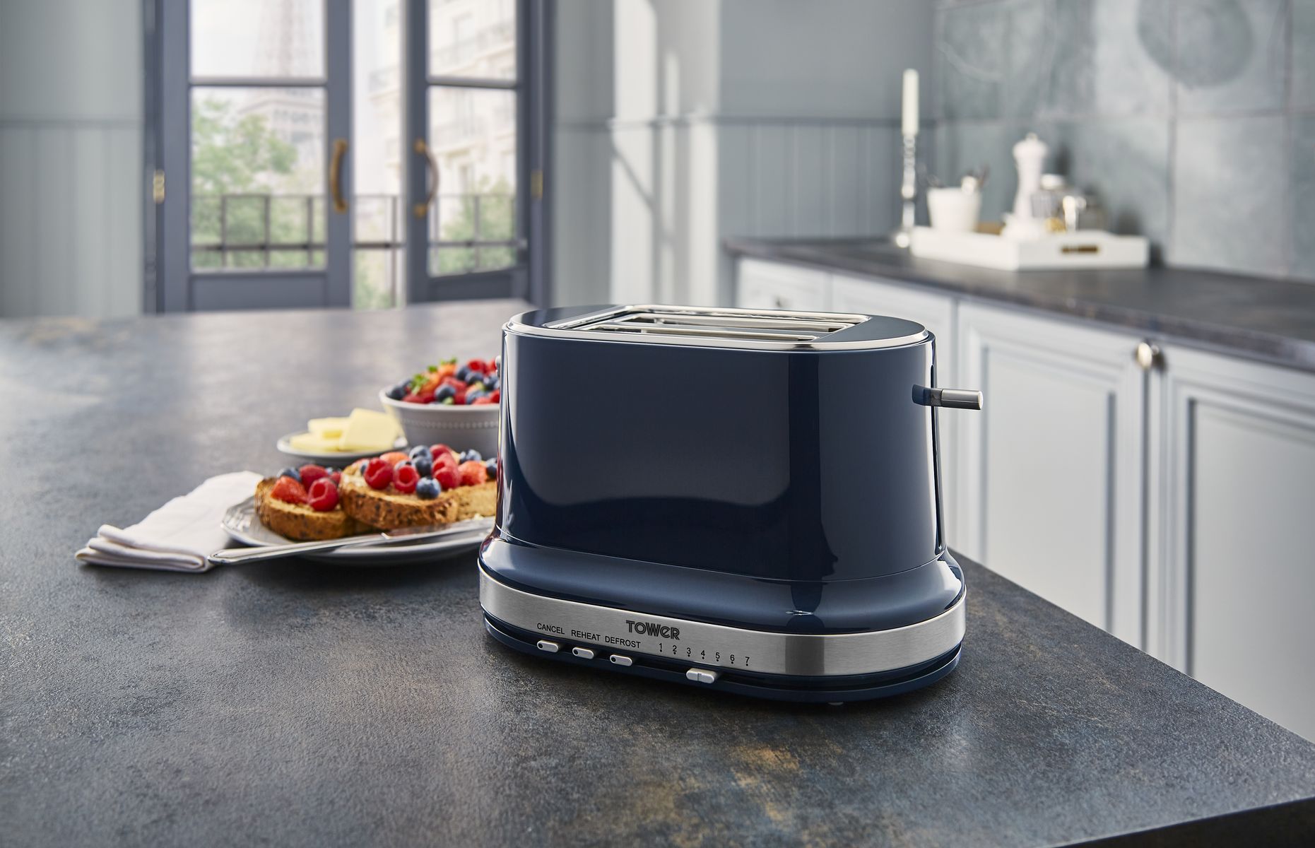 Belle 2 Slice Toaster Midnight Blue