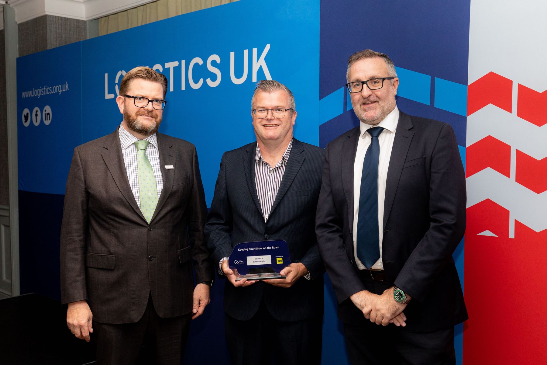 James Hall of HHDriveright receiving Logistics UK Van Award