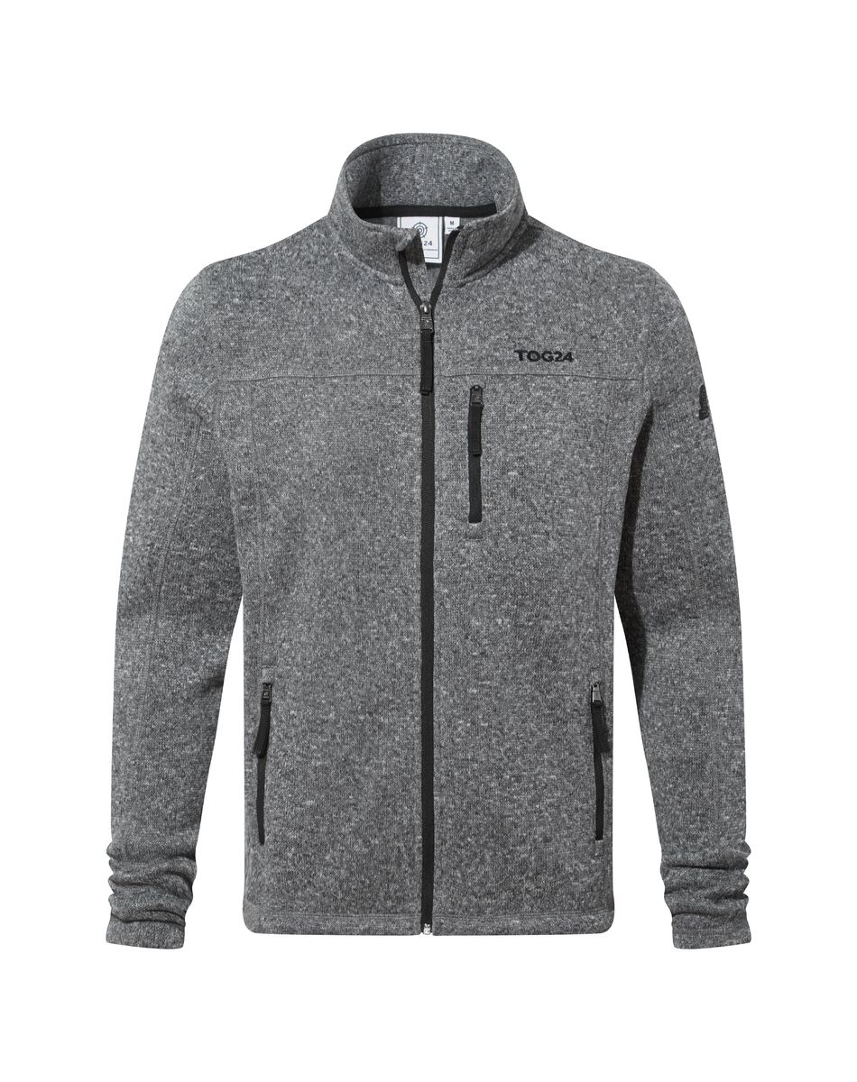Cresswell Men's Knit look Fleece Jacket - Dark Grey Marl