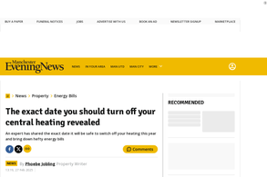 Screencapture of Manchester Evening News
