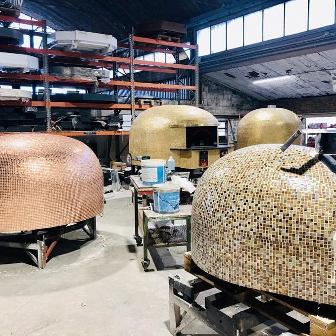 Pizza ovens in the artisan-focused Valoriani factory in Tuscany