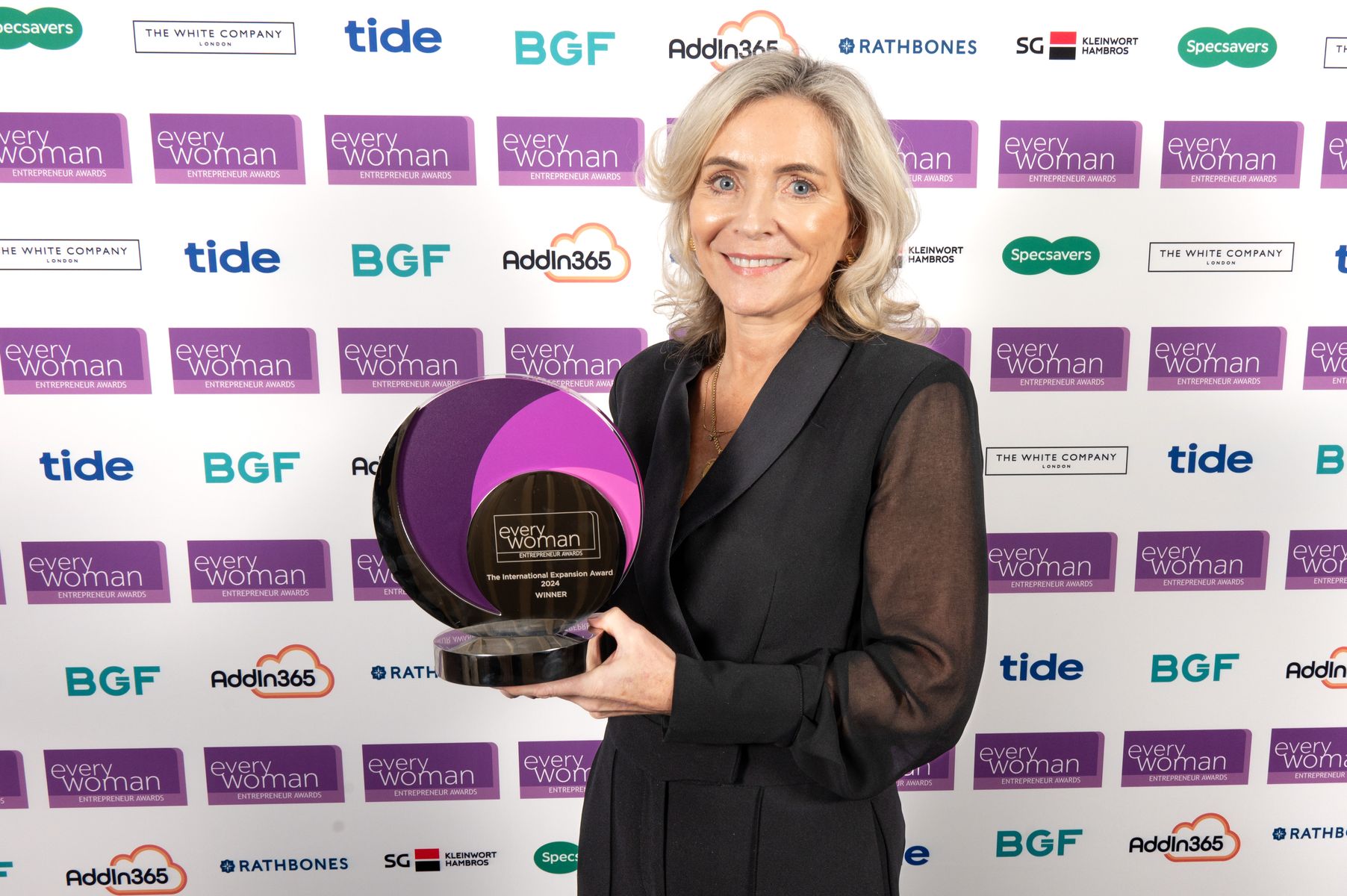 Margaret Dabbs OBE, Founder & CEO of Margaret Dabbs London, winner of The International Expansion Award (sponsored by Rathbone Financial Planning) at the 2024 everywoman Entrepreneur Awards