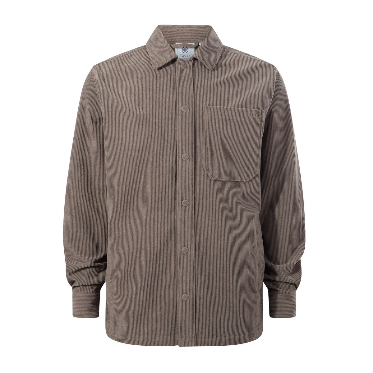 Olson Mens Chunky Corduroy Shacket - Ash Brown