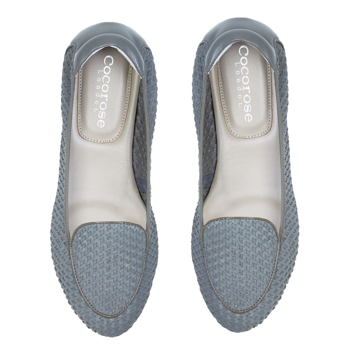 Cocorose London Grey woven leather loafers