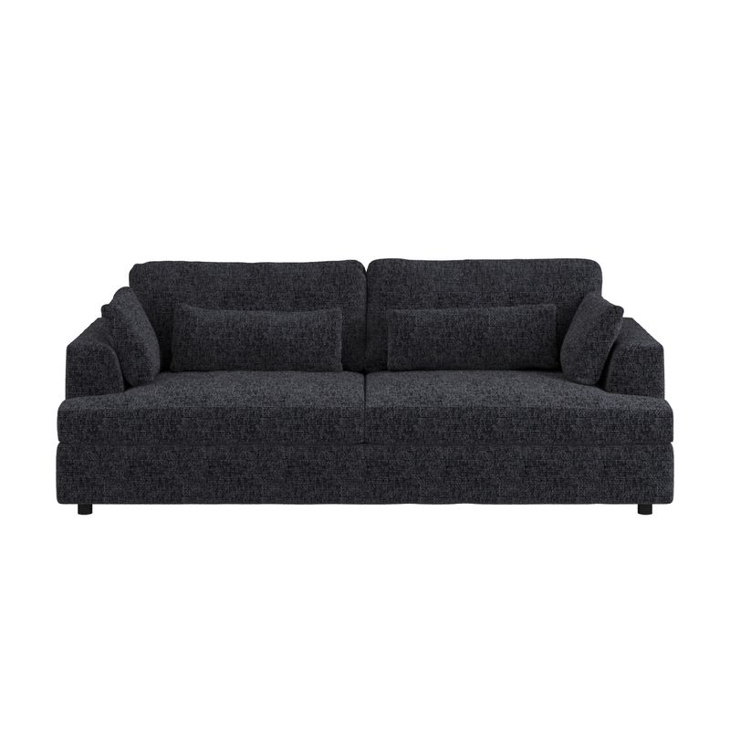 Solace+Co Drew 3 Seater Charcoal Chenille Sofa