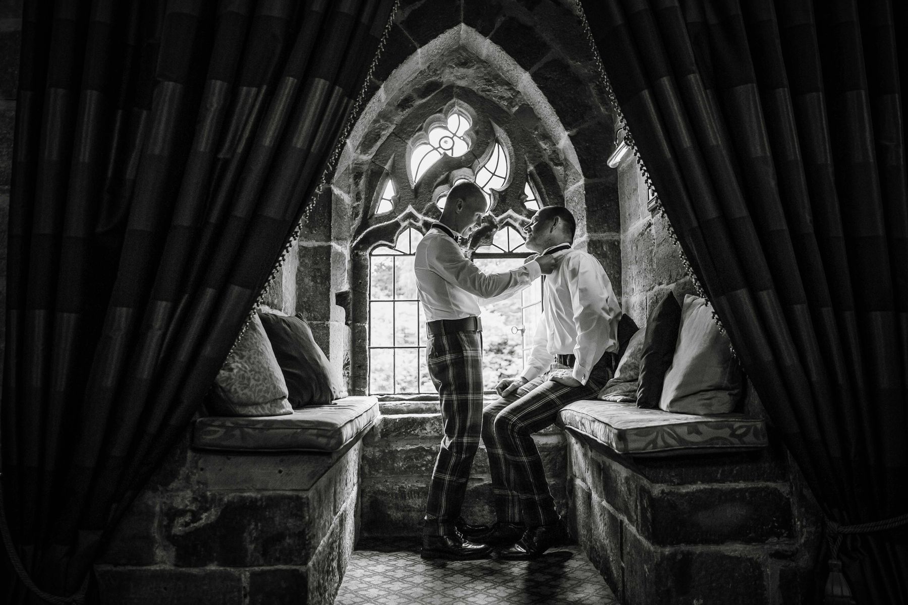 Jason and Craig wed at Langley Castle Hotel