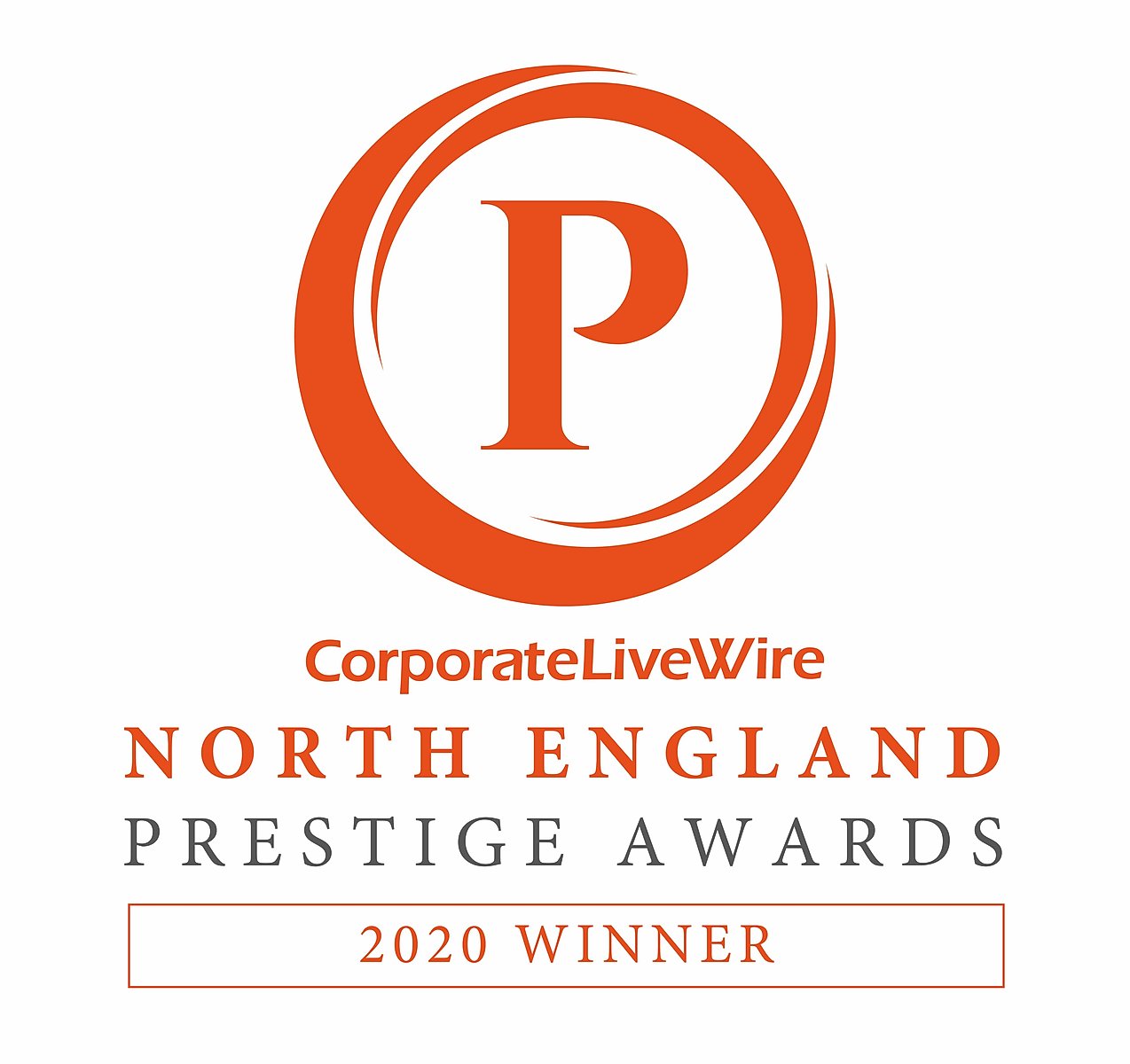 Catapult PR's winners' badge 2020 in the North England Prestige Awards.