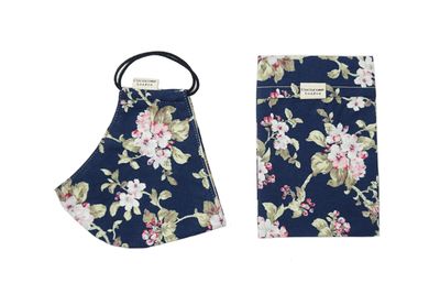 Floral Print Navy face mask from Cocorose London