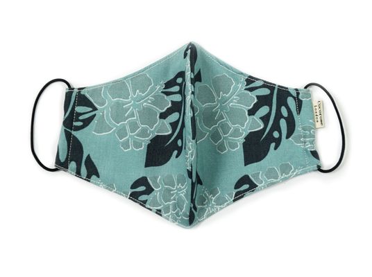 CRFM014 - Cotton Face Mask and Pouch - Hibiscus Sea Green (3).jpeg