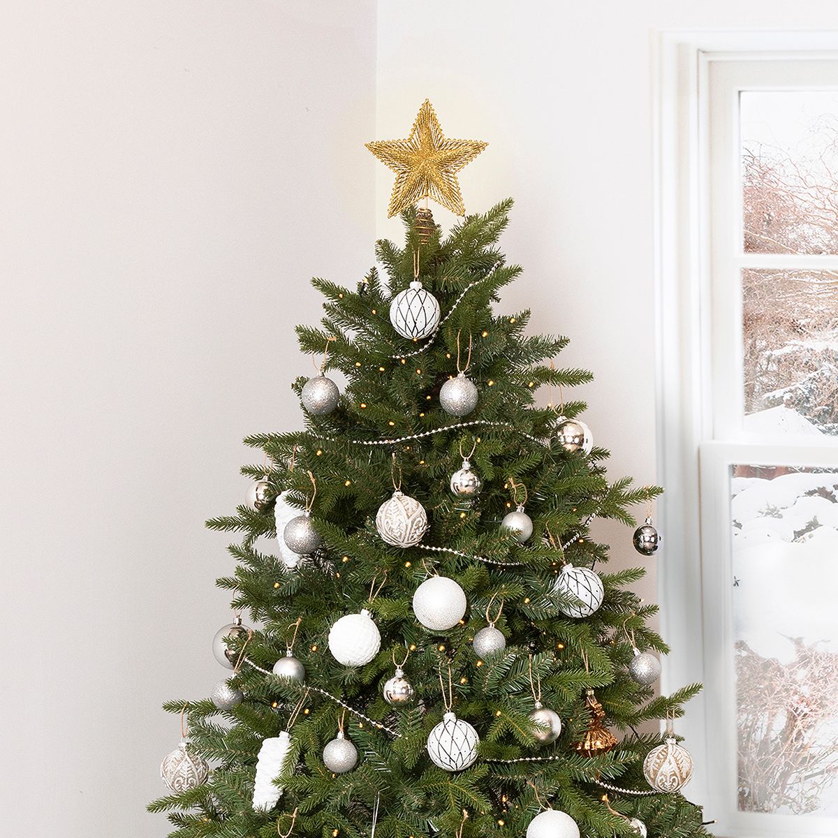 Charles Bentley 6ft Faux Nordic Spruce Hinged Christmas Tree