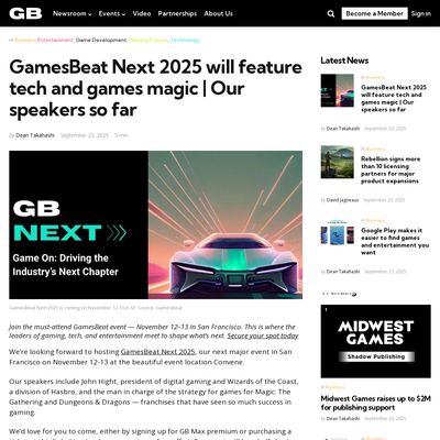 Screencapture of GamesBeat