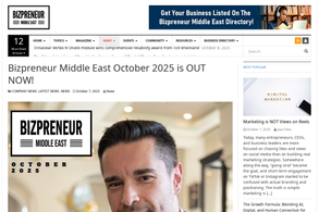 Screencapture of Bizpreneur Middle East