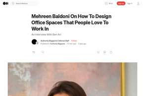 Screencapture of Authority Magazine - Medium
