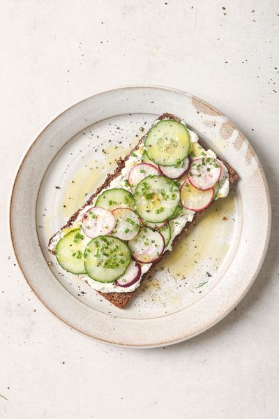 Rye Bread with Cucumber Topping