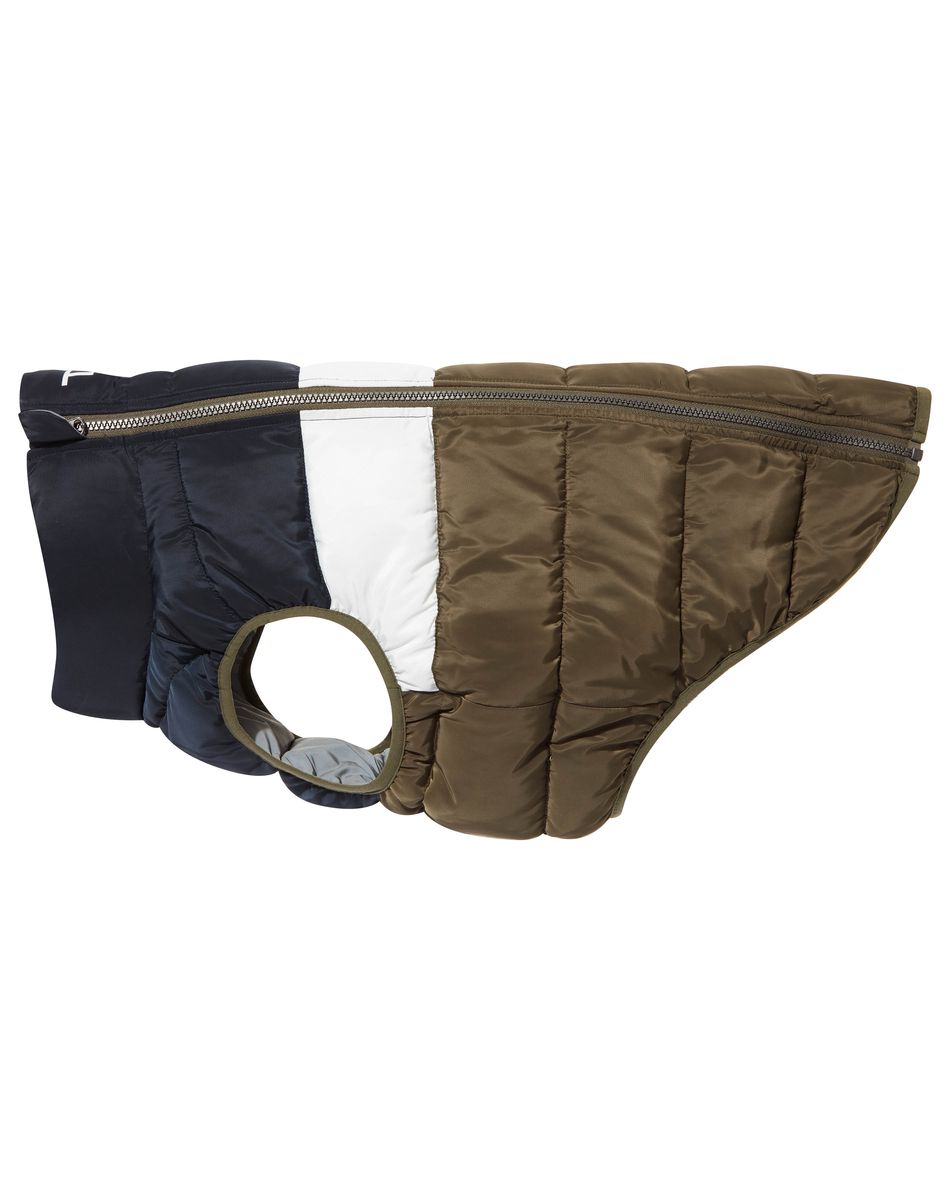Fetch padded dog coat - khaki/dark indigo/optic white