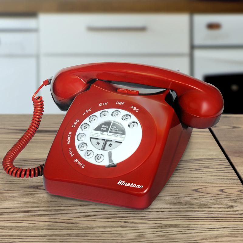 Binatone Retro 1971 Corded Telephone Red - 660710510001.jpg