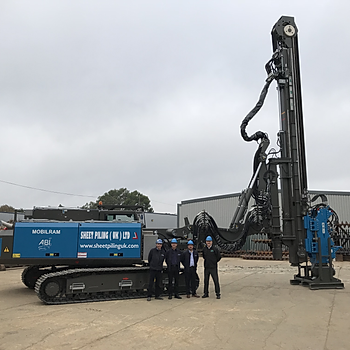 The unique Sheet Piling (UK) Ltd rig, the TM 12/15 LR