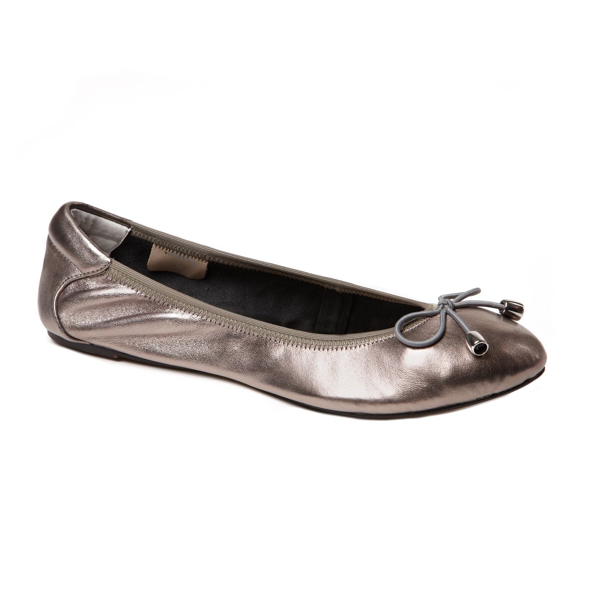 Sandringham - metallic pewter silver ballerina pump