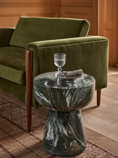 Lucy Side Table Green Marble Finish