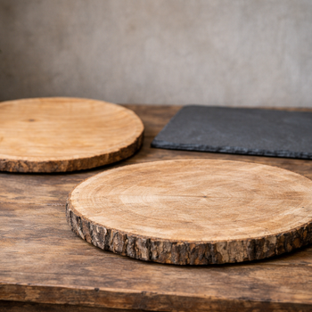 Rustic wooden display bases on table.png