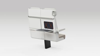 Rear view of ALIZÉ seat with one table open