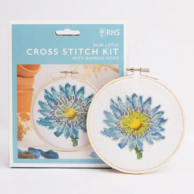 RHS Blue Lotus Cross Stitch Kit