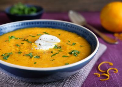 Carrot, ginger and orange soup