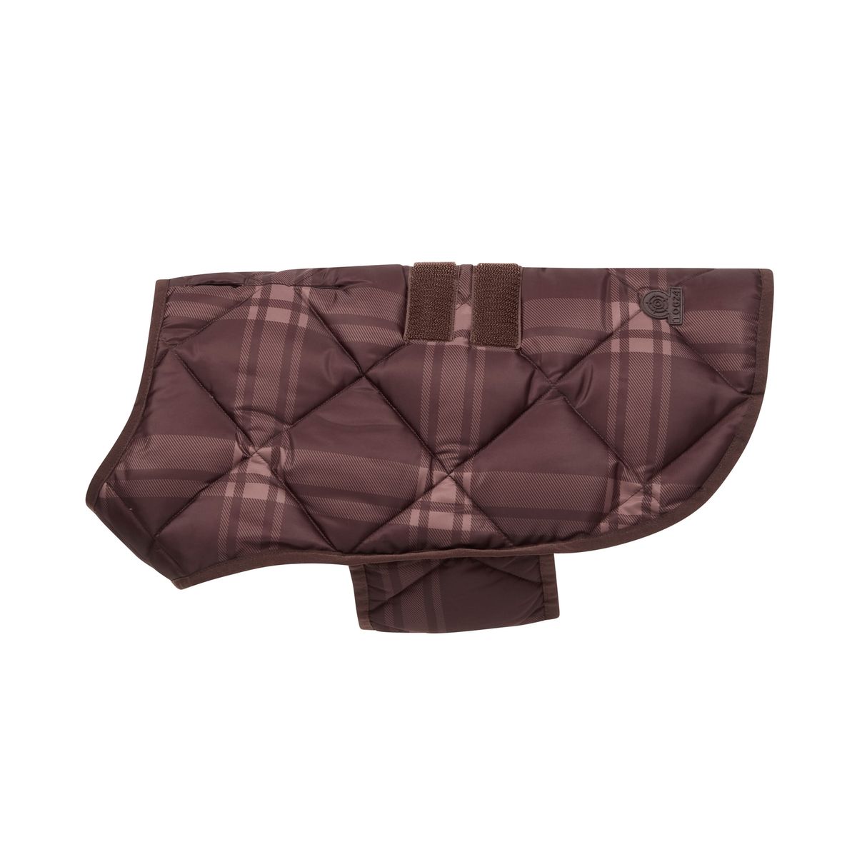 Bark Checked Padded Dog Coat - Chocolate Brown