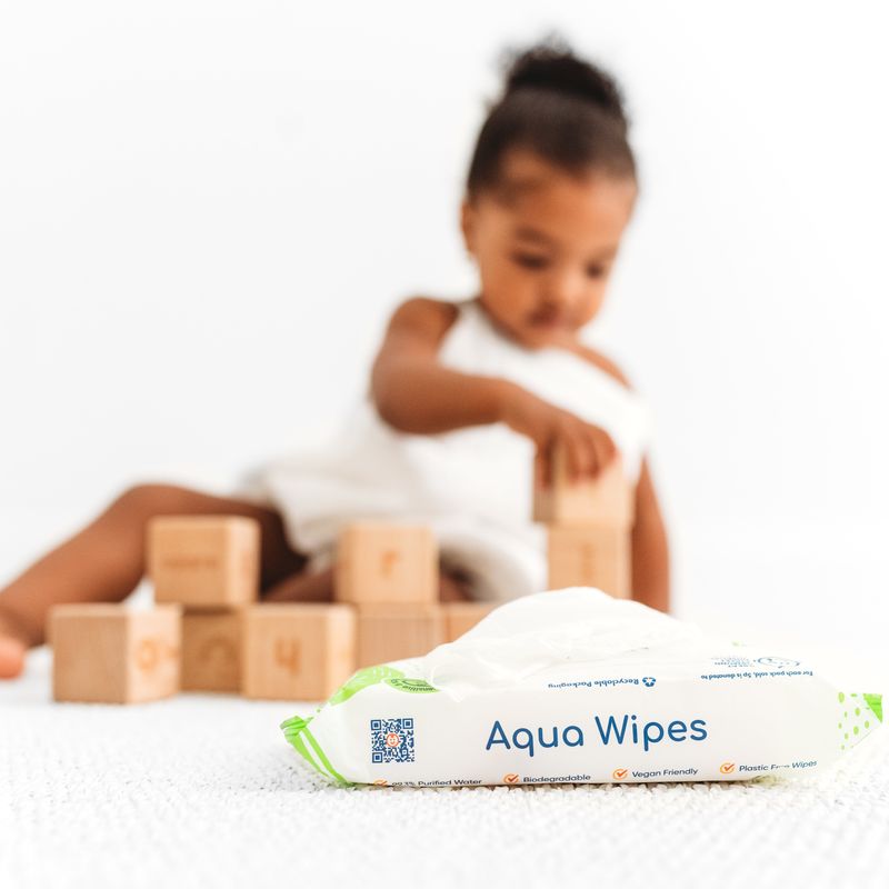 NEW Aqua Wipes Essentials clean with kindness.