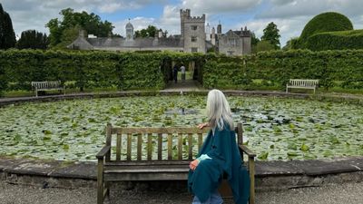 Francesca Anderson pictured in the Levens Hall Fountain Garden, with the Hall as the backdrop.