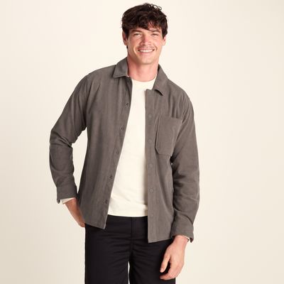 Olson Mens Chunky Corduroy Shacket - Ash Brown