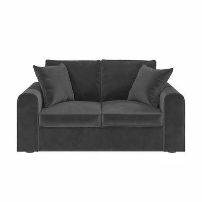 Solace+Co Ainsley 2 Seater Sofa Charcoal Velvet