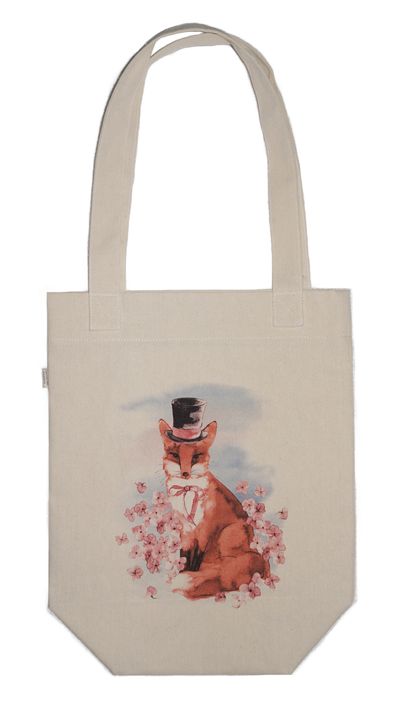 Fox - natural cotton canvas tote bag from Cocorose London's Countryside Collection