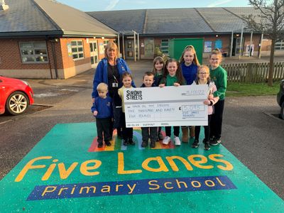 Five Lanes primary school raised over £5000 for Simon on the Streets in 2021 Elf Run.jpg