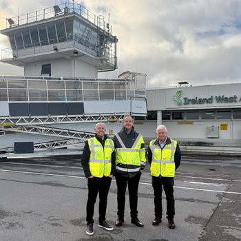 Adam Corfield, head of global sales at Aviramp with Ireland West Airport’s ground services manager Tim Wallace and head of airport operations & commercial services John McCarthy.jpeg