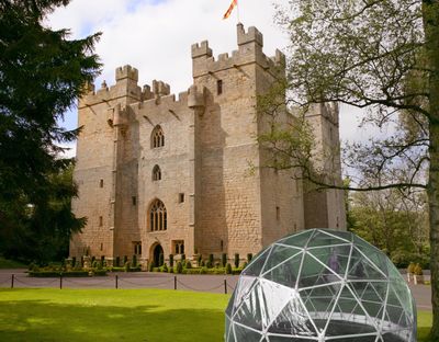 Mock-up showing one of the bubble domes due to arrive at Langley Castle, Northumberland, in January 2021