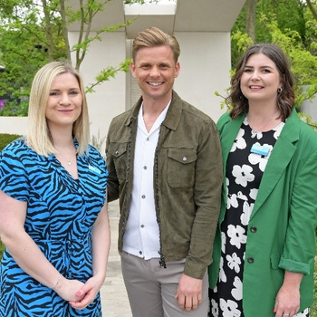 Holly Daulby and Beth French from Honest Communications at the RHS Chelsea Flower Show 2023.