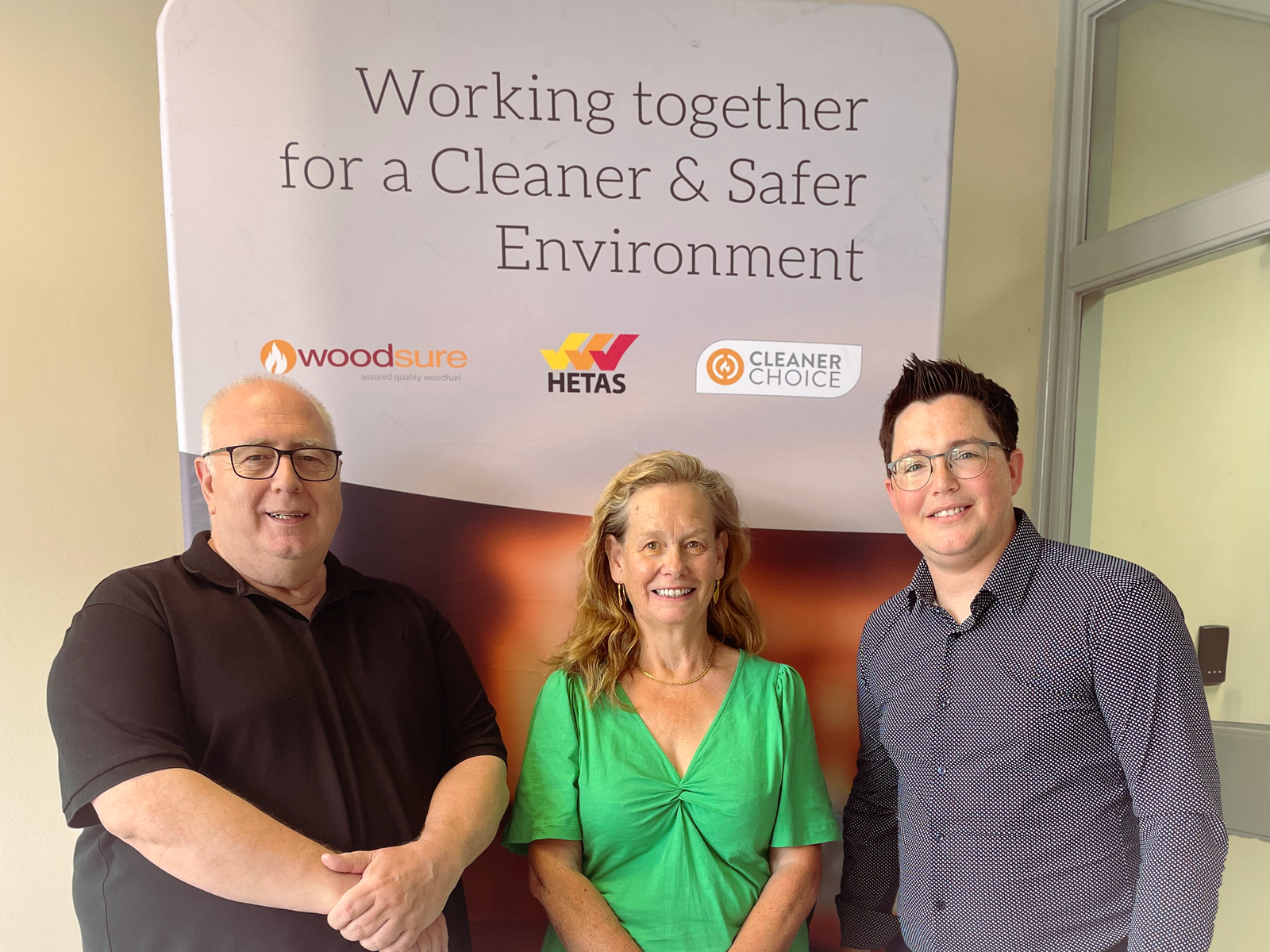 L-R: Bruce Allen, retiring CEO of Cleaner Safer Group; Kaye Welfare, Chair of Cleaner Safer Group; Barry Cope, newly appointed CEO of Cleaner Safer Group