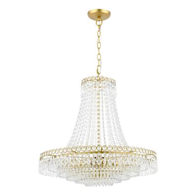 Enid 5 Light Grande Chandelier in Antique Brass