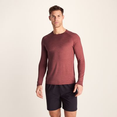 Ace Men's Long Sleeve Performance T-Shirt - Garnet Red