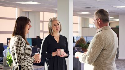 Stacey Hyam, Amy Leivers and Peter Mardon at WSP Solicitors' new Gloucester office