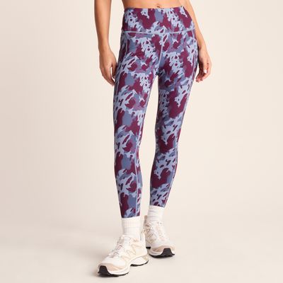 Farby Women's Breathable Performance Leggings - Smokey Blue Print
