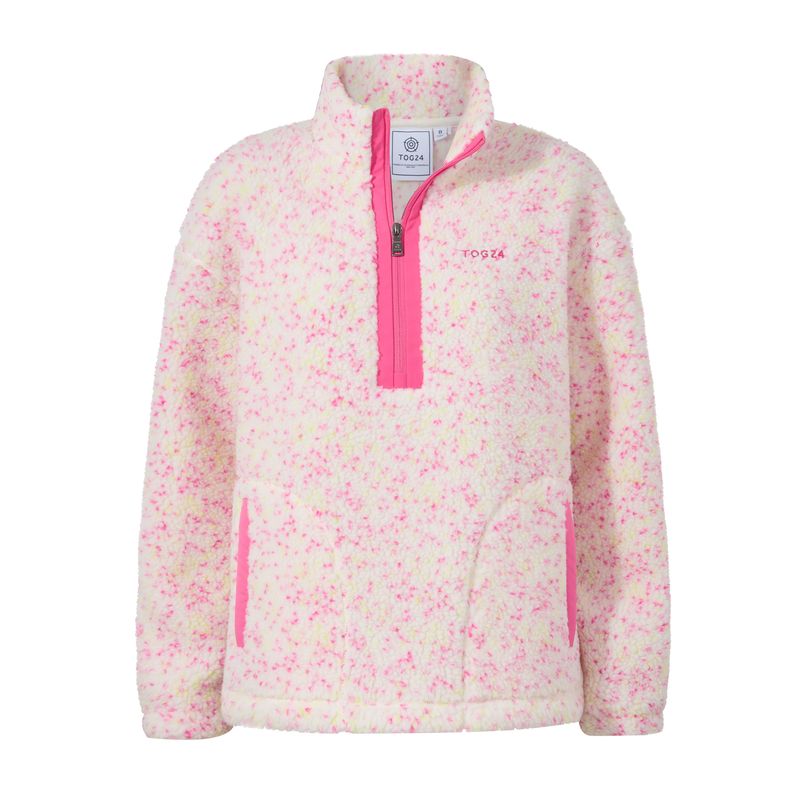 Flossie Womens Sherpa Zip Neck Fleece - Vanilla Nep