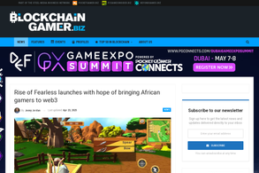 Screencapture of BlockchainGamerBiz