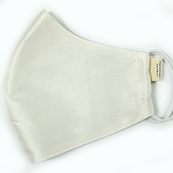 White (bridal) silk face mask from Cocorose London
