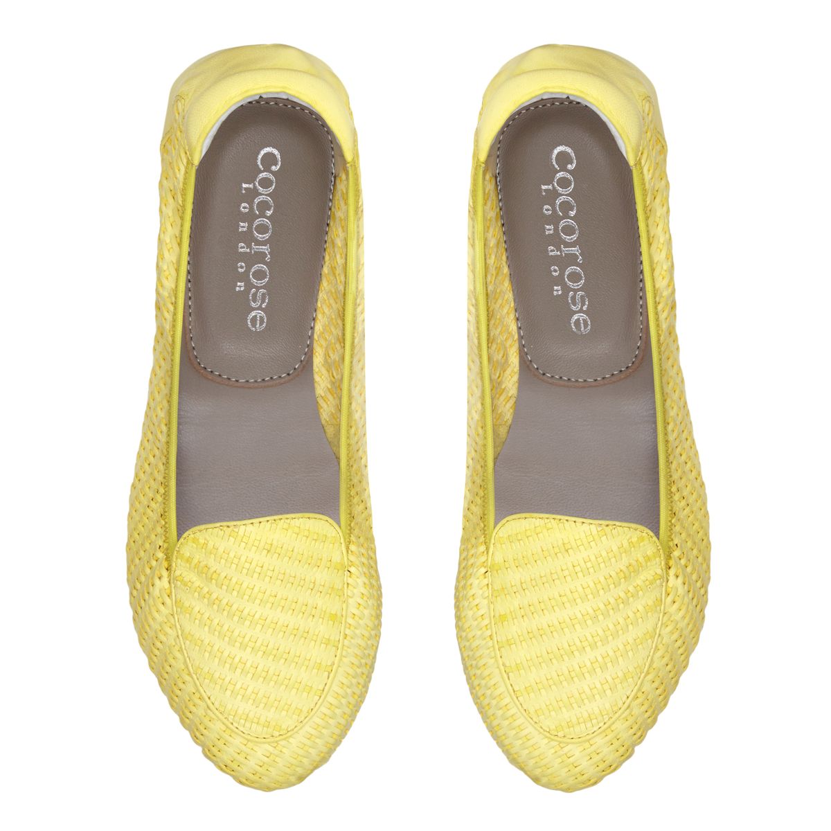 Clapham Yellow Woven Leather Loafers from Cocorose London