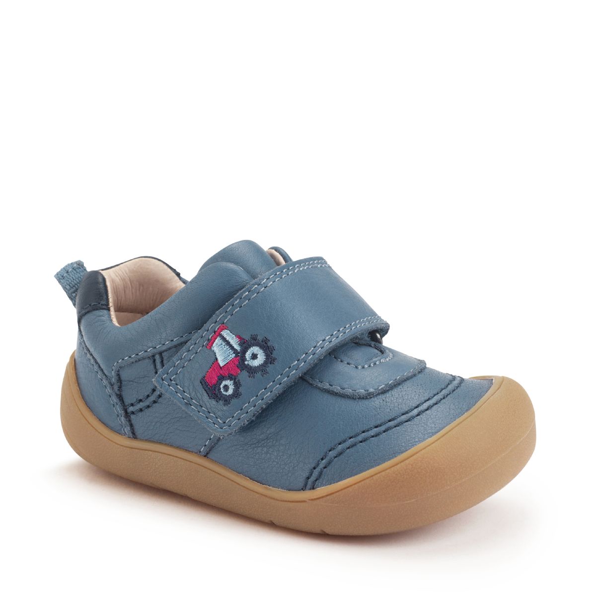 Start-Rite Harvest Denim blue leather rip-tape baby first walking shoes